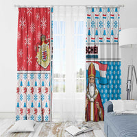 Luxembourg Christmas Window Curtain Kleeschen With Xmas Patterns - Wonder Print Shop