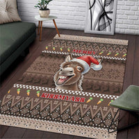 Donkey Christmas Area Rug Merry Kiss My Ass - Wonder Print Shop
