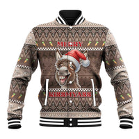 Donkey Christmas Baseball Jacket Merry Kiss My Ass - Wonder Print Shop