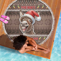 Donkey Christmas Beach Blanket Merry Kiss My Ass - Wonder Print Shop