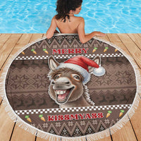 Donkey Christmas Beach Blanket Merry Kiss My Ass - Wonder Print Shop