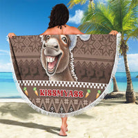 Donkey Christmas Beach Blanket Merry Kiss My Ass - Wonder Print Shop