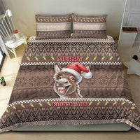Donkey Christmas Bedding Set Merry Kiss My Ass - Wonder Print Shop