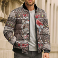Donkey Christmas Bomber Puffer Jacket Merry Kiss My Ass - Wonder Print Shop