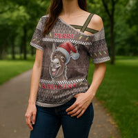Donkey Christmas Cross Shoulder Shirt Merry Kiss My Ass - Wonder Print Shop