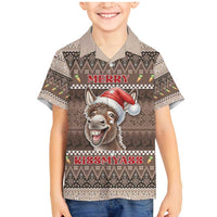 Donkey Christmas Family Matching Mermaid Dress and Hawaiian Shirt Merry Kiss My Ass - Wonder Print Shop