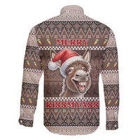 Donkey Christmas Family Matching Short Sleeve Bodycon Dress and Hawaiian Shirt Merry Kiss My Ass - Wonder Print Shop