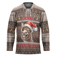 Donkey Christmas Hockey Jersey Merry Kiss My Ass - Wonder Print Shop