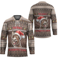 Donkey Christmas Hockey Jersey Merry Kiss My Ass - Wonder Print Shop