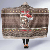 Donkey Christmas Hooded Blanket Merry Kiss My Ass - Wonder Print Shop