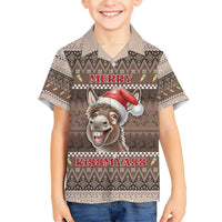 Donkey Christmas Kid Hawaiian Shirt Merry Kiss My Ass - Wonder Print Shop