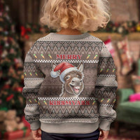 Donkey Christmas Kid Ugly Christmas Sweater Merry Kiss My Ass - Wonder Print Shop