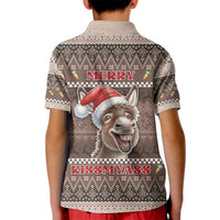 Donkey Christmas Kid Polo Shirt Merry Kiss My Ass - Wonder Print Shop