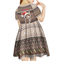 Donkey Christmas Kid Short Sleeve Dress Merry Kiss My Ass - Wonder Print Shop