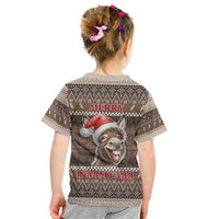 Donkey Christmas Kid T Shirt Merry Kiss My Ass - Wonder Print Shop