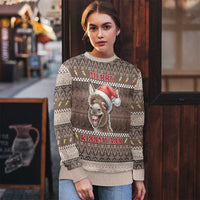 Donkey Christmas Ugly Christmas Sweater Merry Kiss My Ass - Wonder Print Shop