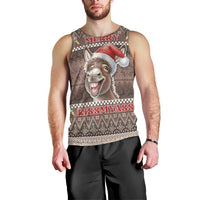 Donkey Christmas Men Tank Top Merry Kiss My Ass - Wonder Print Shop