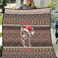 Donkey Christmas Quilt Merry Kiss My Ass - Wonder Print Shop