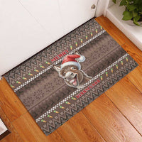 Donkey Christmas Rubber Doormat Merry Kiss My Ass - Wonder Print Shop