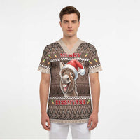 Donkey Christmas Scrub Top Merry Kiss My Ass - Wonder Print Shop