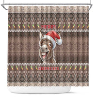 Donkey Christmas Shower Curtain Merry Kiss My Ass - Wonder Print Shop