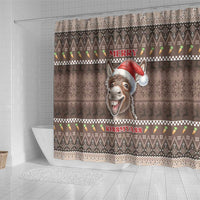 Donkey Christmas Shower Curtain Merry Kiss My Ass - Wonder Print Shop