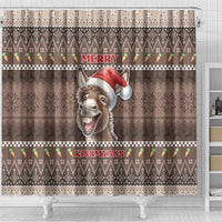 Donkey Christmas Shower Curtain Merry Kiss My Ass - Wonder Print Shop