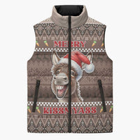 Donkey Christmas Sleeveless Puffer Jacket Merry Kiss My Ass - Wonder Print Shop