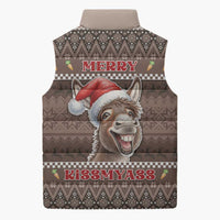 Donkey Christmas Sleeveless Puffer Jacket Merry Kiss My Ass - Wonder Print Shop