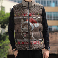 Donkey Christmas Sleeveless Puffer Jacket Merry Kiss My Ass - Wonder Print Shop