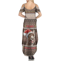 Donkey Christmas Summer Maxi Dress Merry Kiss My Ass - Wonder Print Shop