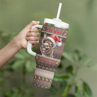 Donkey Christmas Tumbler With Handle Merry Kiss My Ass - Wonder Print Shop