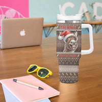Donkey Christmas Tumbler With Handle Merry Kiss My Ass - Wonder Print Shop