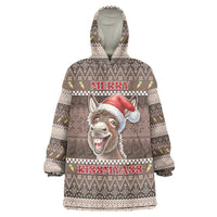 Donkey Christmas Wearable Blanket Hoodie Merry Kiss My Ass - Wonder Print Shop