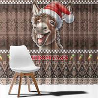 Donkey Christmas Window Curtain Merry Kiss My Ass - Wonder Print Shop