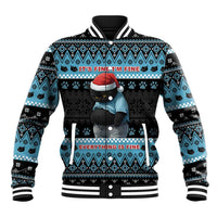 Cat Christmas Baseball Jacket It’s Fine I’m Fine Everything Is Fine - Wonder Print Shop