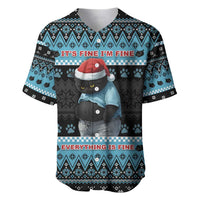 Cat Christmas Baseball Jersey It’s Fine I’m Fine Everything Is Fine - Wonder Print Shop