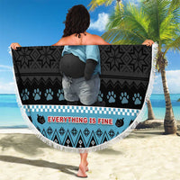 Cat Christmas Beach Blanket It’s Fine I’m Fine Everything Is Fine - Wonder Print Shop