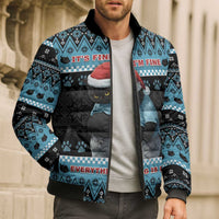 Cat Christmas Bomber Puffer Jacket It’s Fine I’m Fine Everything Is Fine - Wonder Print Shop