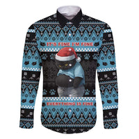 Cat Christmas Family Matching Mermaid Dress and Hawaiian Shirt It’s Fine I’m Fine Everything Is Fine - Wonder Print Shop