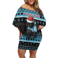 Cat Christmas Family Matching Off Shoulder Short Dress and Hawaiian Shirt It’s Fine I’m Fine Everything Is Fine - Wonder Print Shop