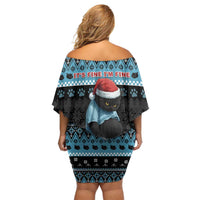 Cat Christmas Family Matching Off Shoulder Short Dress and Hawaiian Shirt It’s Fine I’m Fine Everything Is Fine - Wonder Print Shop