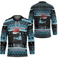 Cat Christmas Hockey Jersey It’s Fine I’m Fine Everything Is Fine - Wonder Print Shop