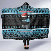Cat Christmas Hooded Blanket It’s Fine I’m Fine Everything Is Fine - Wonder Print Shop