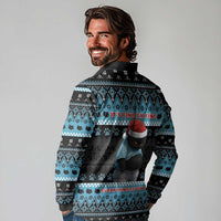 Cat Christmas Long Sleeve Polo Shirt It’s Fine I’m Fine Everything Is Fine - Wonder Print Shop