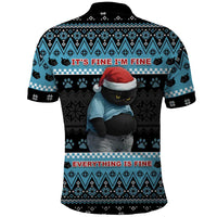 Cat Christmas Polo Shirt It’s Fine I’m Fine Everything Is Fine - Wonder Print Shop