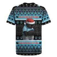 Cat Christmas Rugby Jersey It’s Fine I’m Fine Everything Is Fine - Wonder Print Shop
