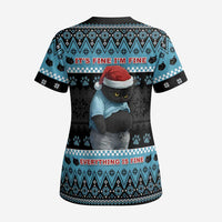Cat Christmas Scrub Top It’s Fine I’m Fine Everything Is Fine - Wonder Print Shop