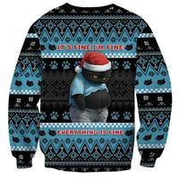 Cat Christmas Sweatshirt It’s Fine I’m Fine Everything Is Fine - Wonder Print Shop