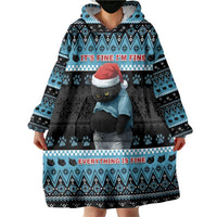 Cat Christmas Wearable Blanket Hoodie It’s Fine I’m Fine Everything Is Fine - Wonder Print Shop